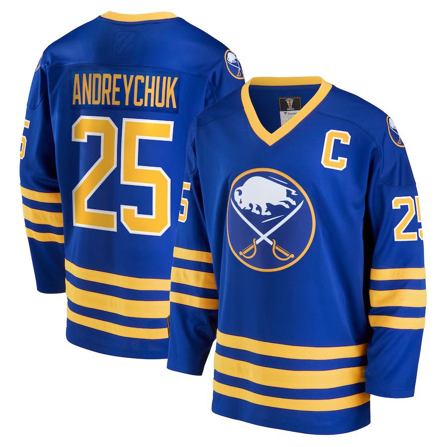 Men Buffalo Sabres 25 Dave Andreychuk Fanatics Branded Royal Breakaway Retired Player NHL Jersey